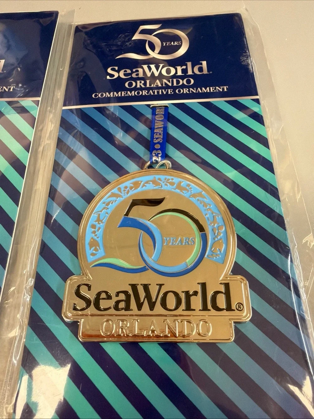 2023 Sea World Orlando 50th Anniversary Metal Commemorative Ornament